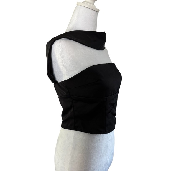 Missguided Satin Bandeau Tie Neck Corset Top | Size Small - Picture 5 of 11